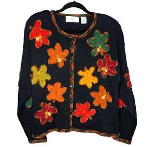 Vintage Design Options by Philip & Jane Gordon Fall sweater cardigan 3D size M